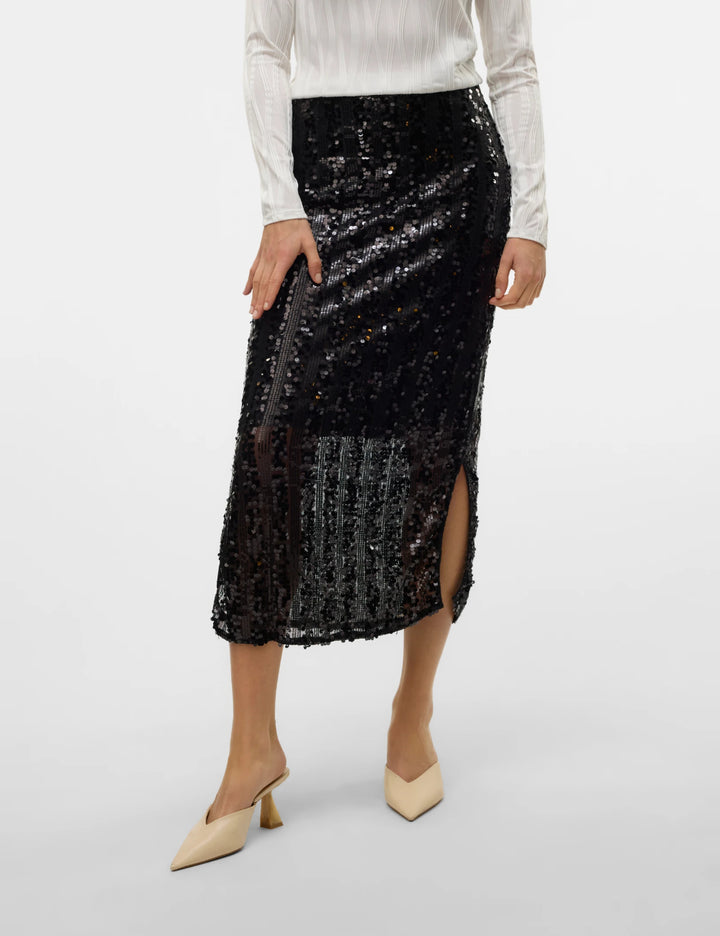 Fustă midi Vero Moda, negru