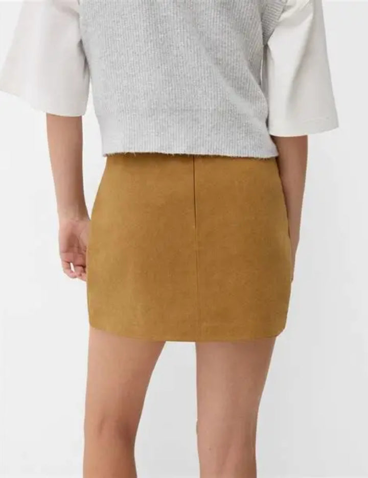 Fustă mini Bershka, maro
