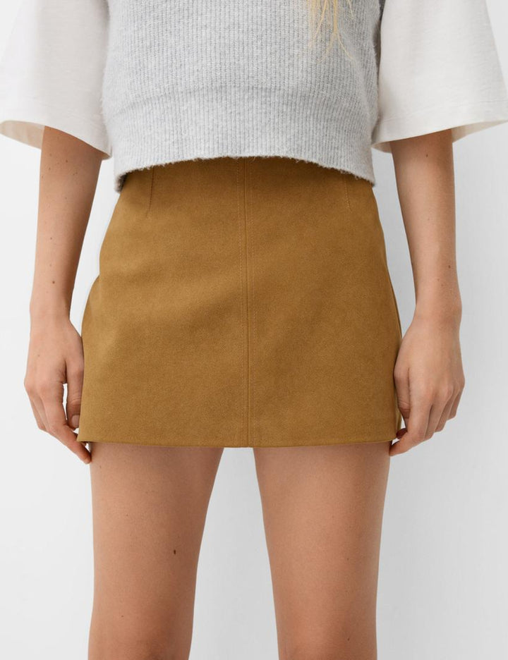 Fustă mini Bershka, maro