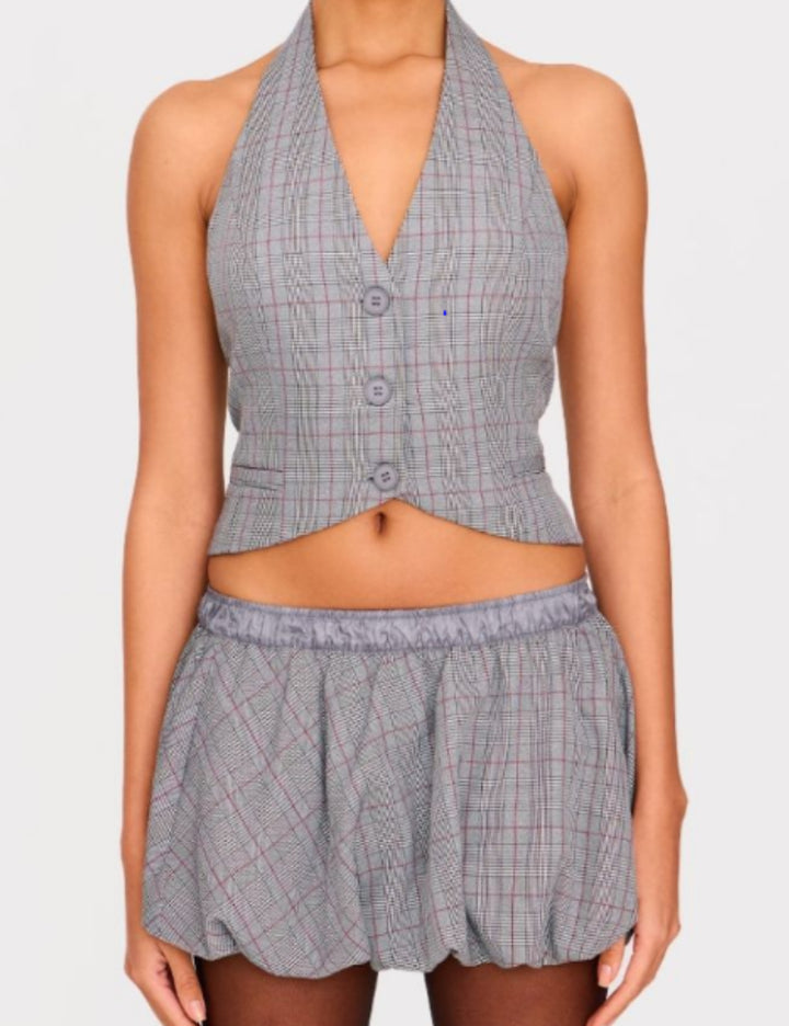 Fustă mini PRETTYLITTLETHING, gri