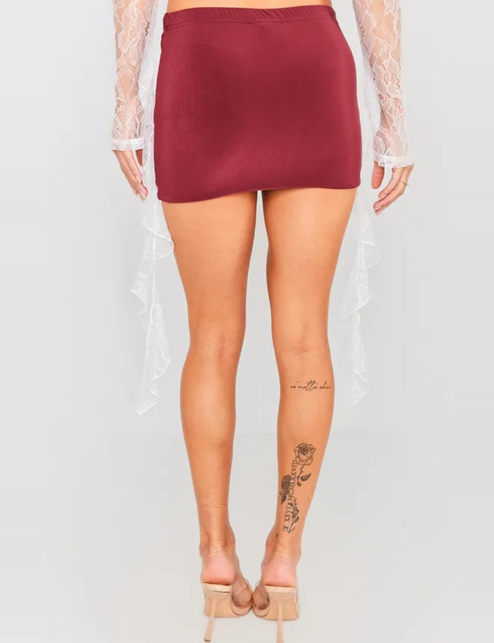 Fustă mini PRETTYLITTLETHING, vișiniu