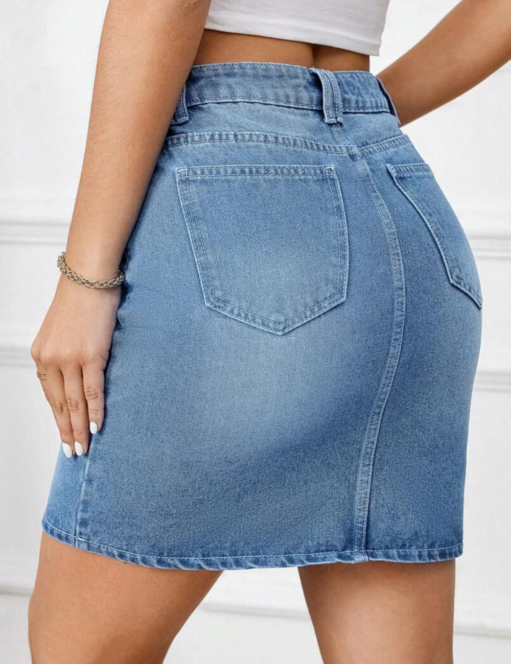 Shein miniszoknya, kék
