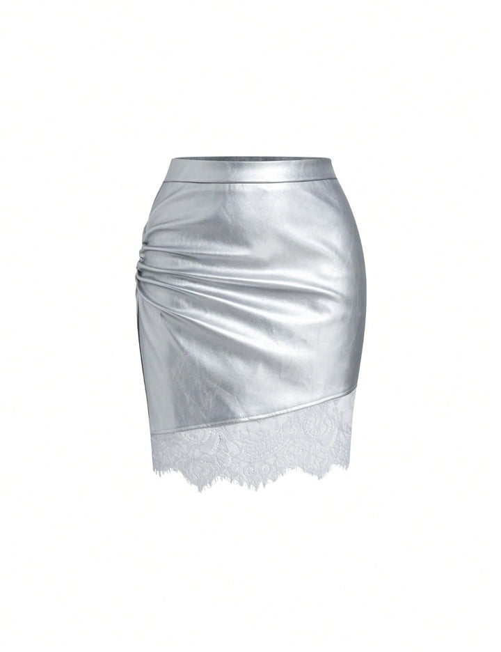 Fustă mini SHEIN, argintiu