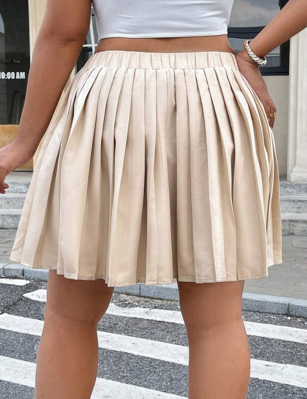 Shein Curve+ miniszoknya, bézs