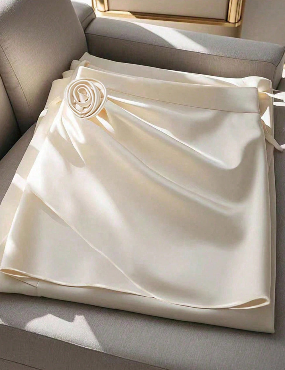 Shein mini skirt, cream