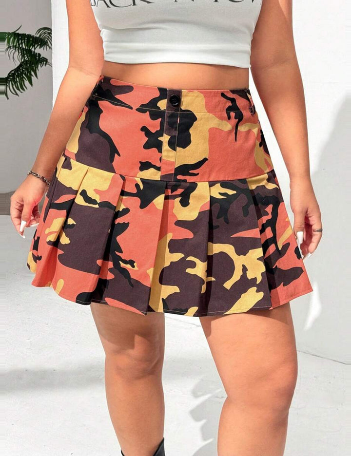 Fustă mini Shein Curve+, mix culori