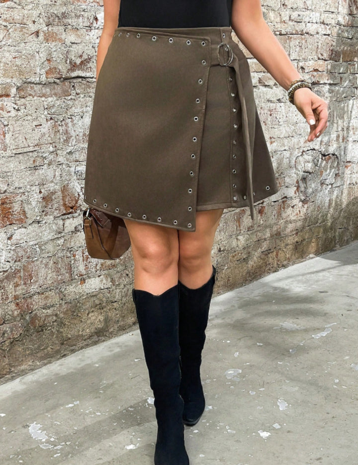 Fustă mini Shein Curve+, kaki