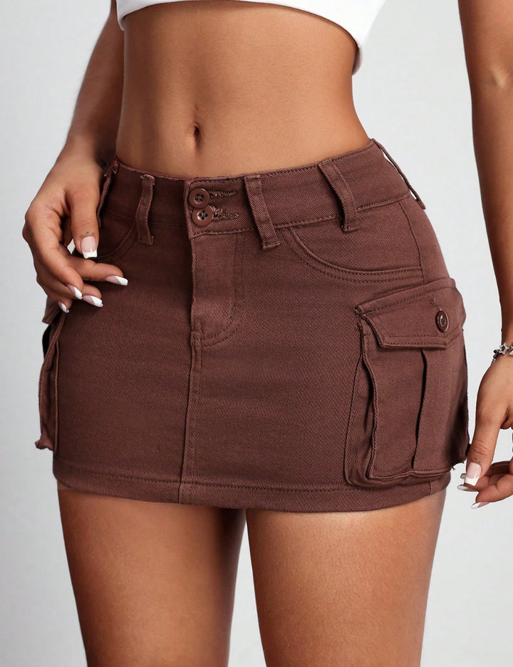 Fustă mini Shein, maro