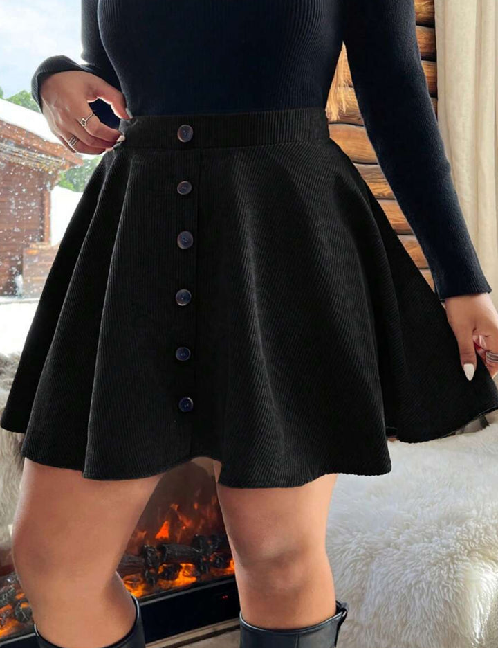 Shein Curve+ miniszoknya, fekete