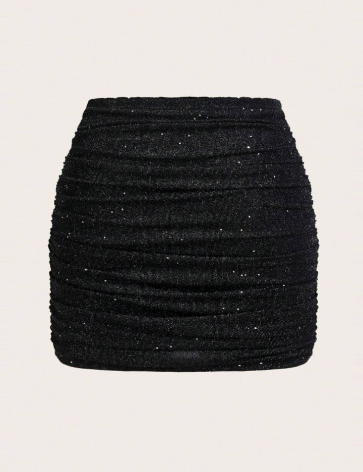 Shein Curve+ mini szoknya, fekete