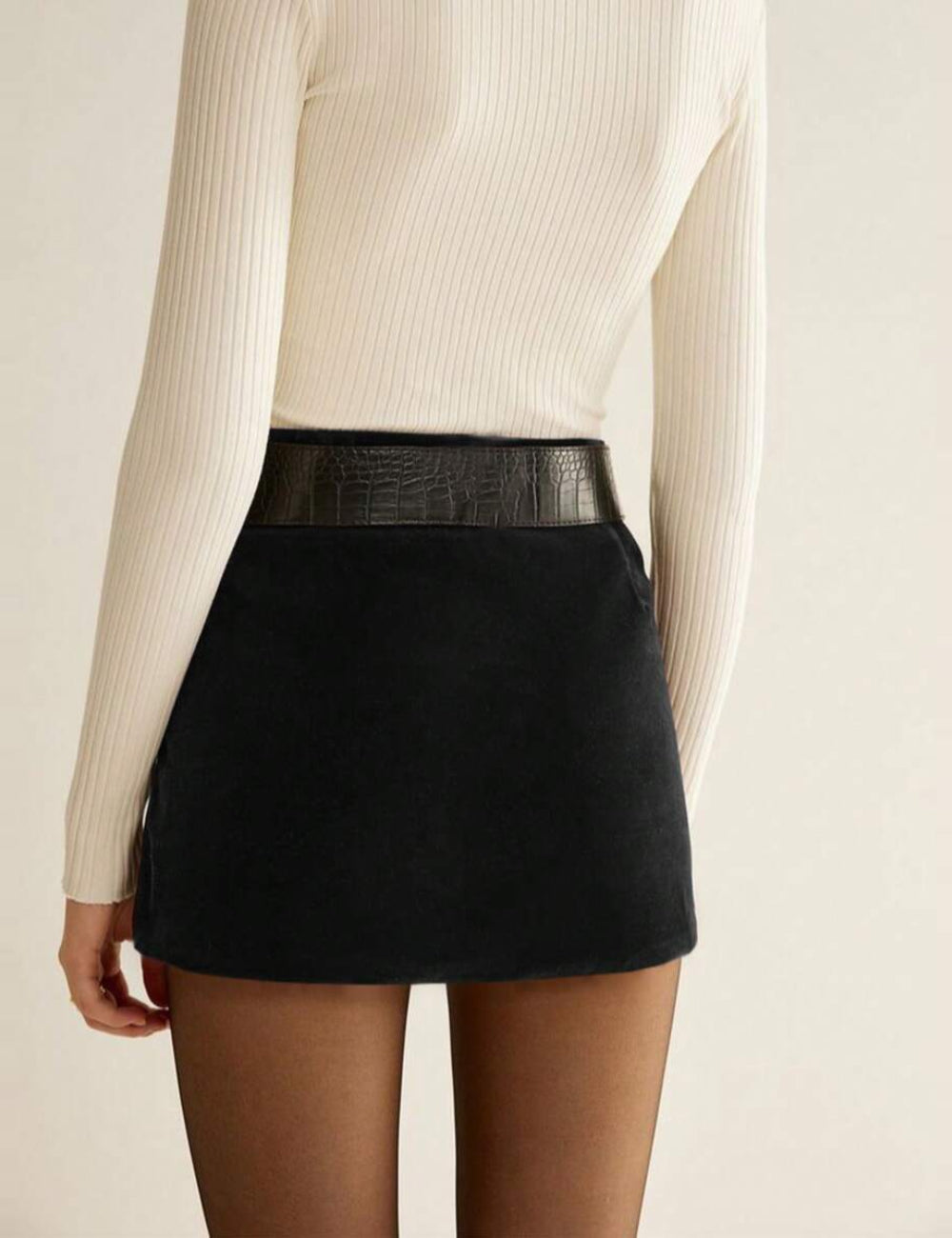 Shein miniszoknya, fekete