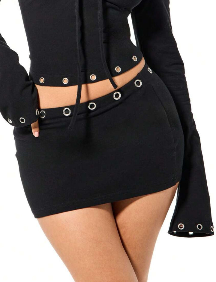 Shein SUMWON miniszoknya, fekete