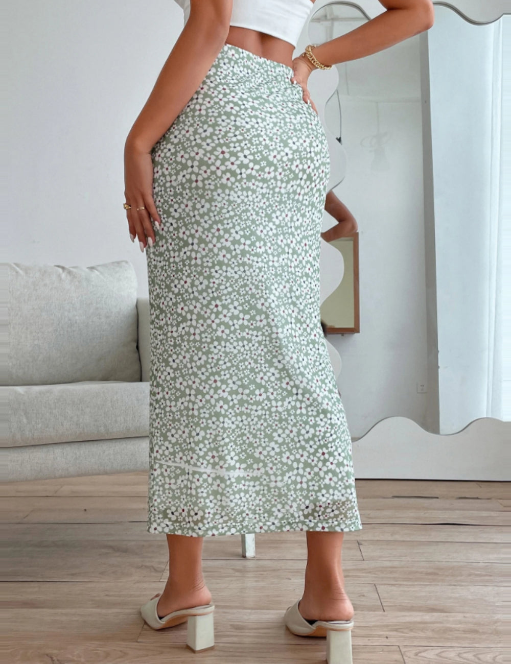Shein miniszoknya, zöld