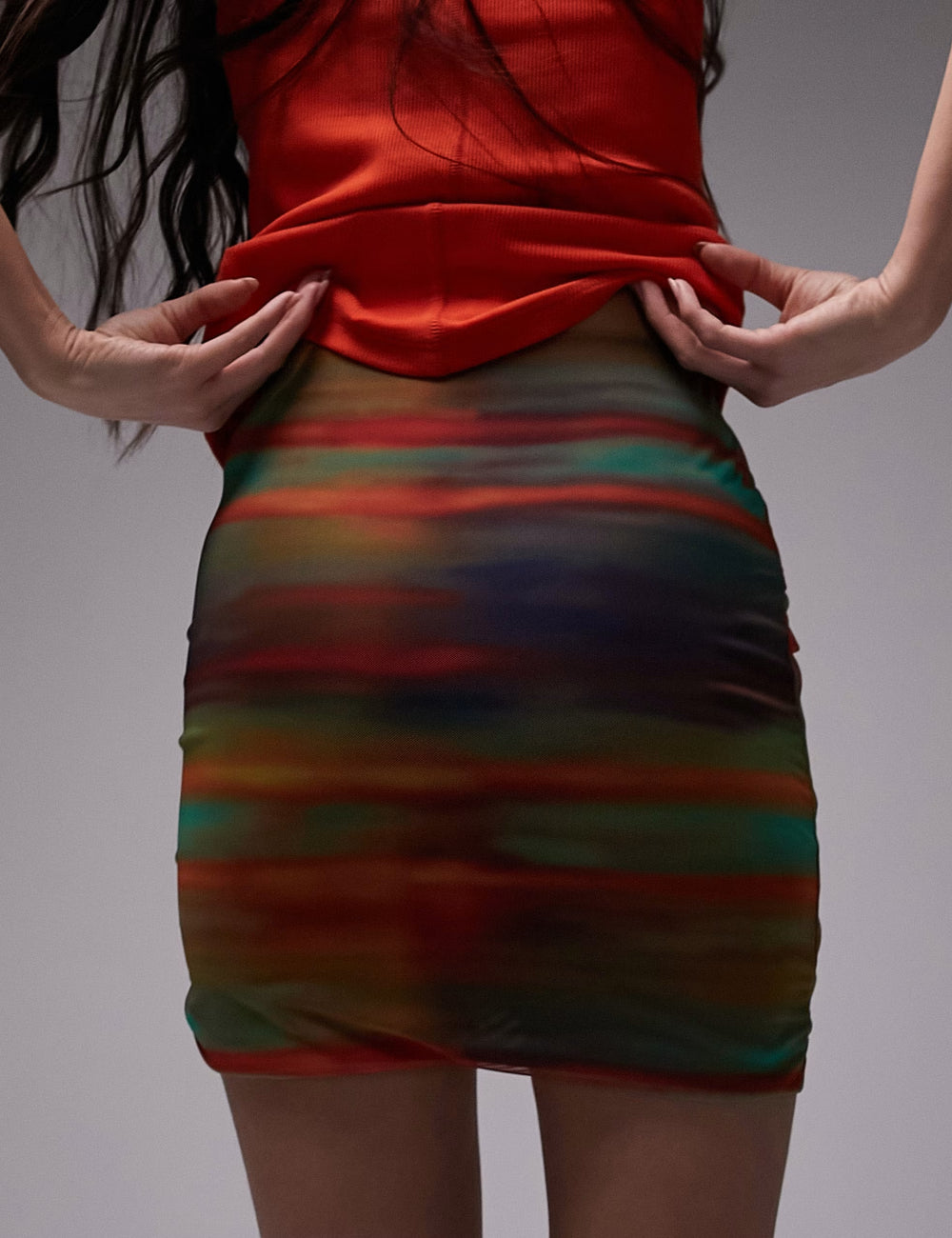 Fustă mini Topshop, mix culori