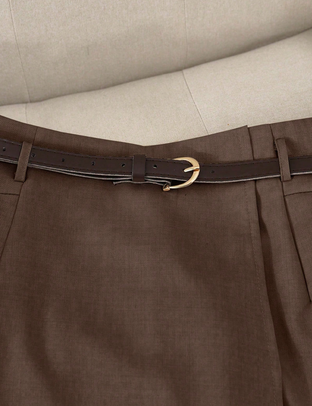 Fustă Pantalon Shein Curve+, maro