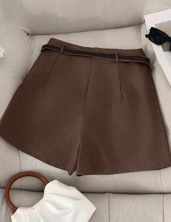 Fustă Pantalon Shein Curve+, maro