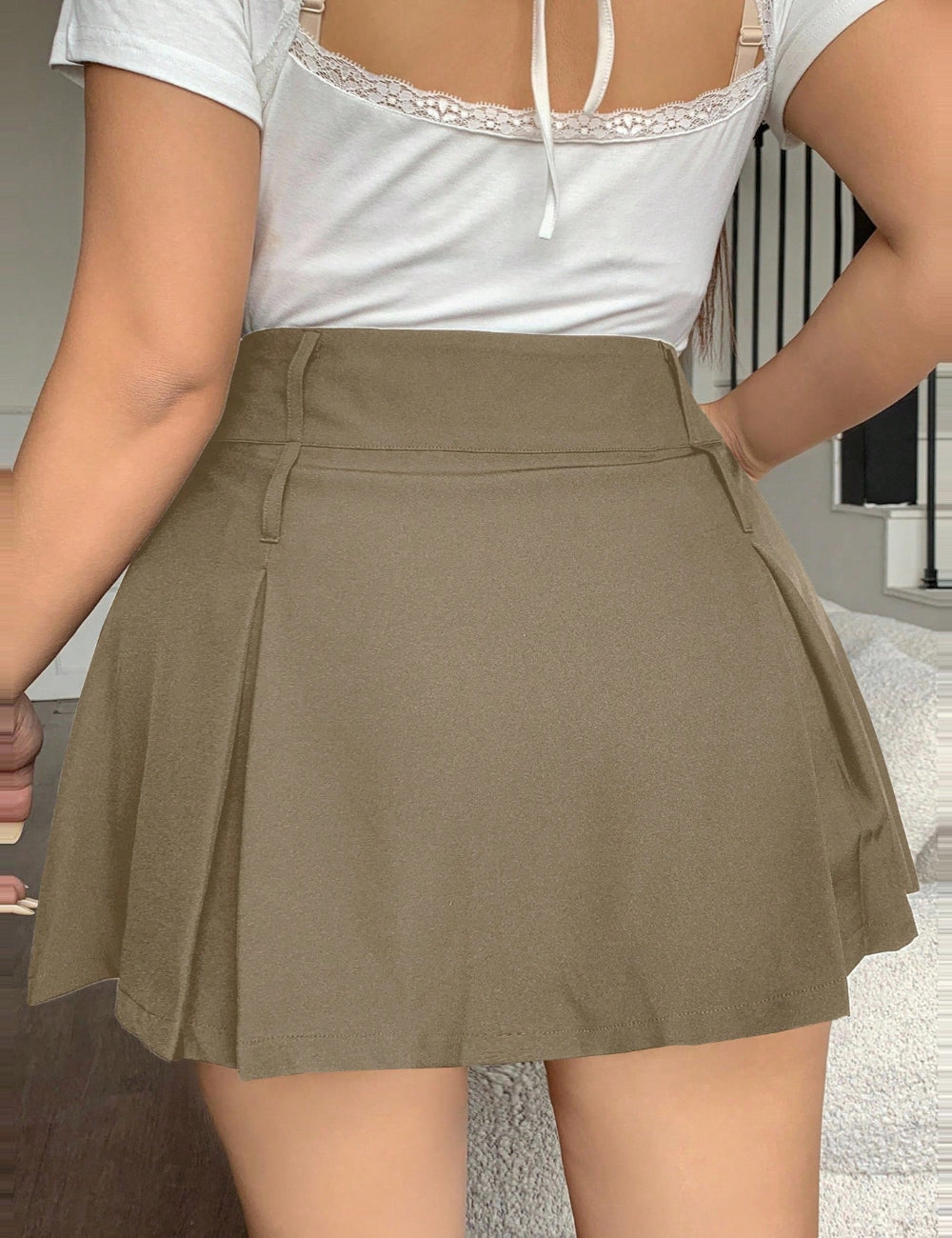 Fustă Pantalon Shein Curve+, maro