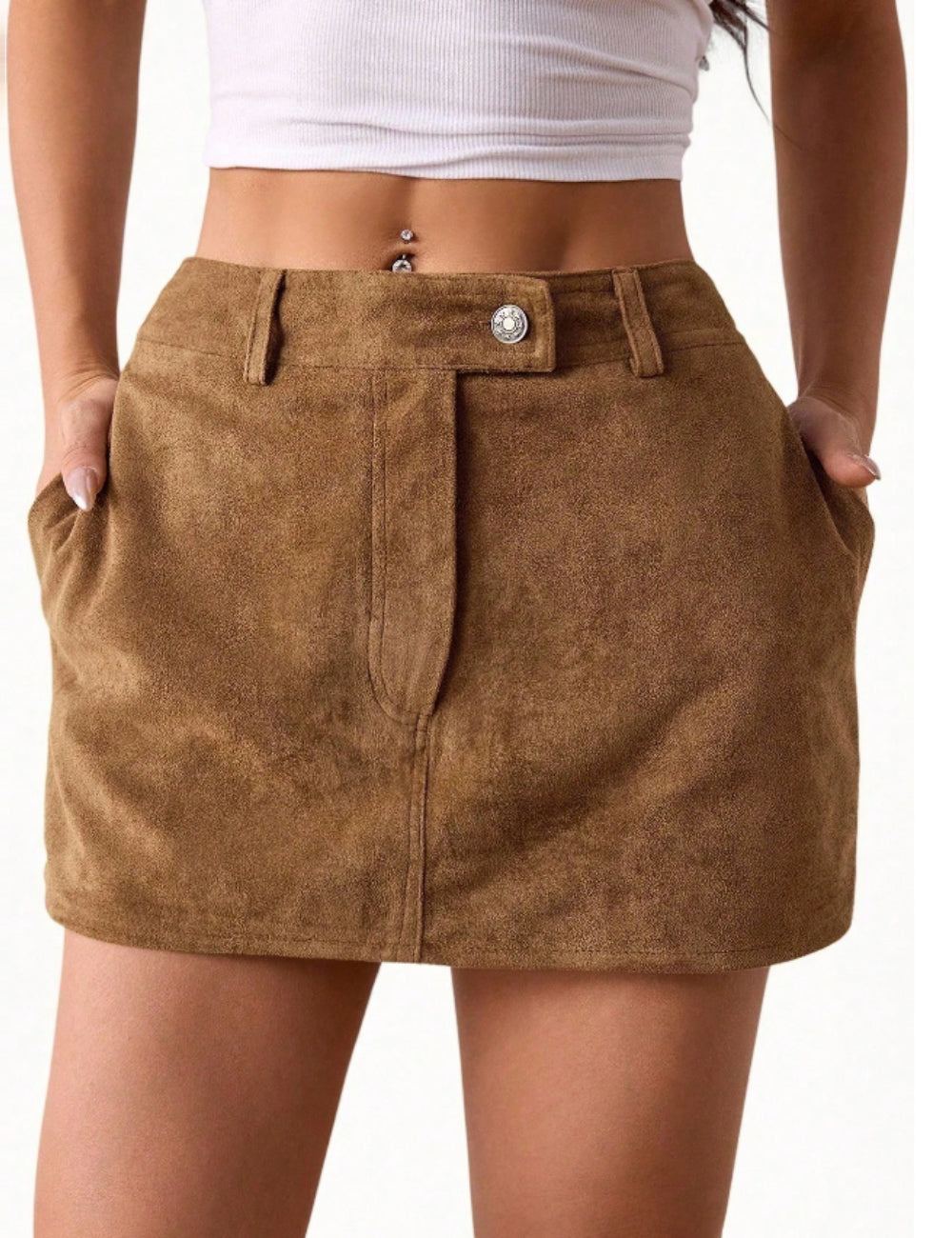 Fustă Pantalon Shein, maro