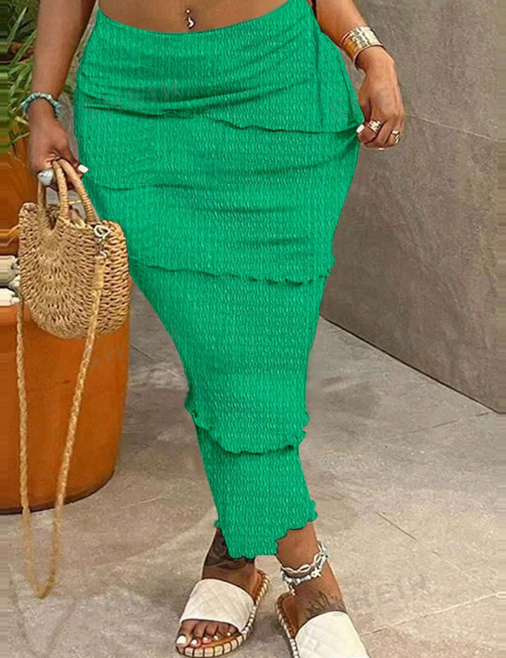 Shein Curve+ zöld szoknya