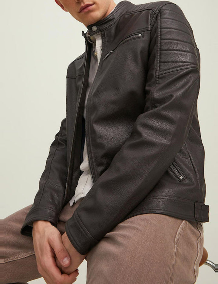 Jack & Jones műbőr dzseki, barna