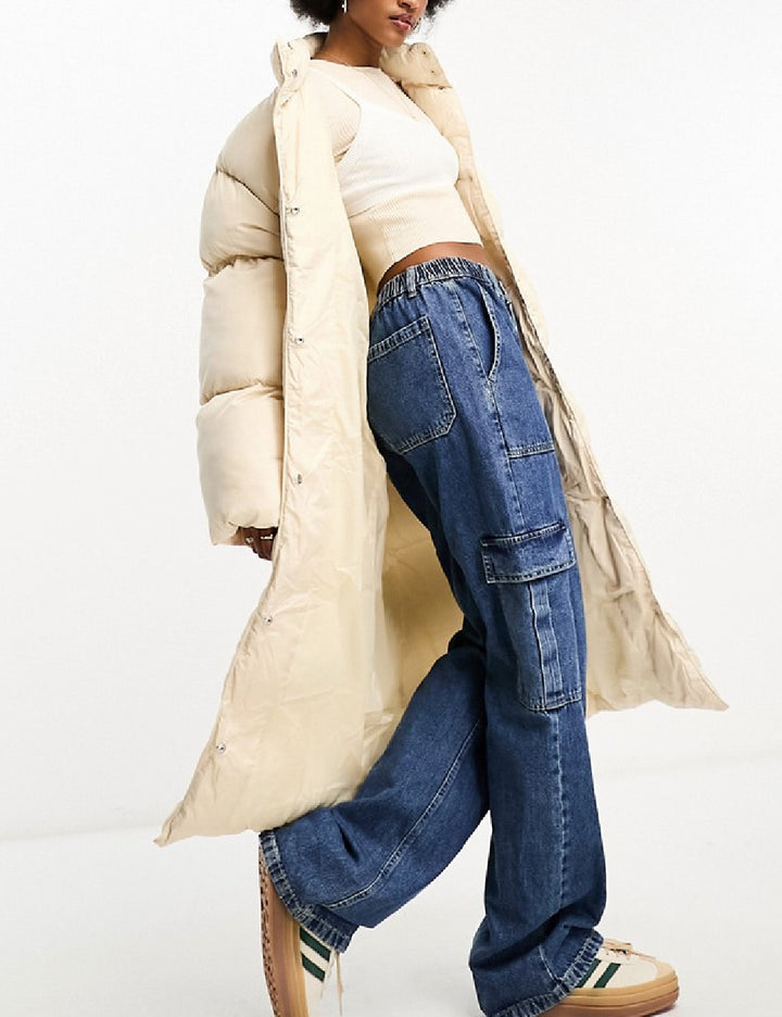 Geaca lunga ASOS, crem