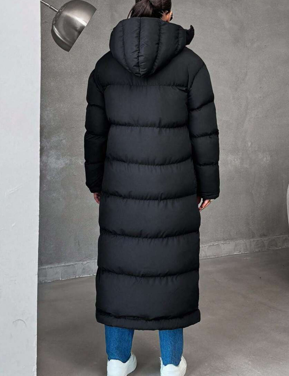 Shein hosszú kabát, fekete