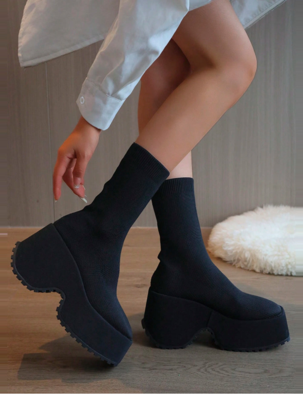 Shein bakancs, fekete