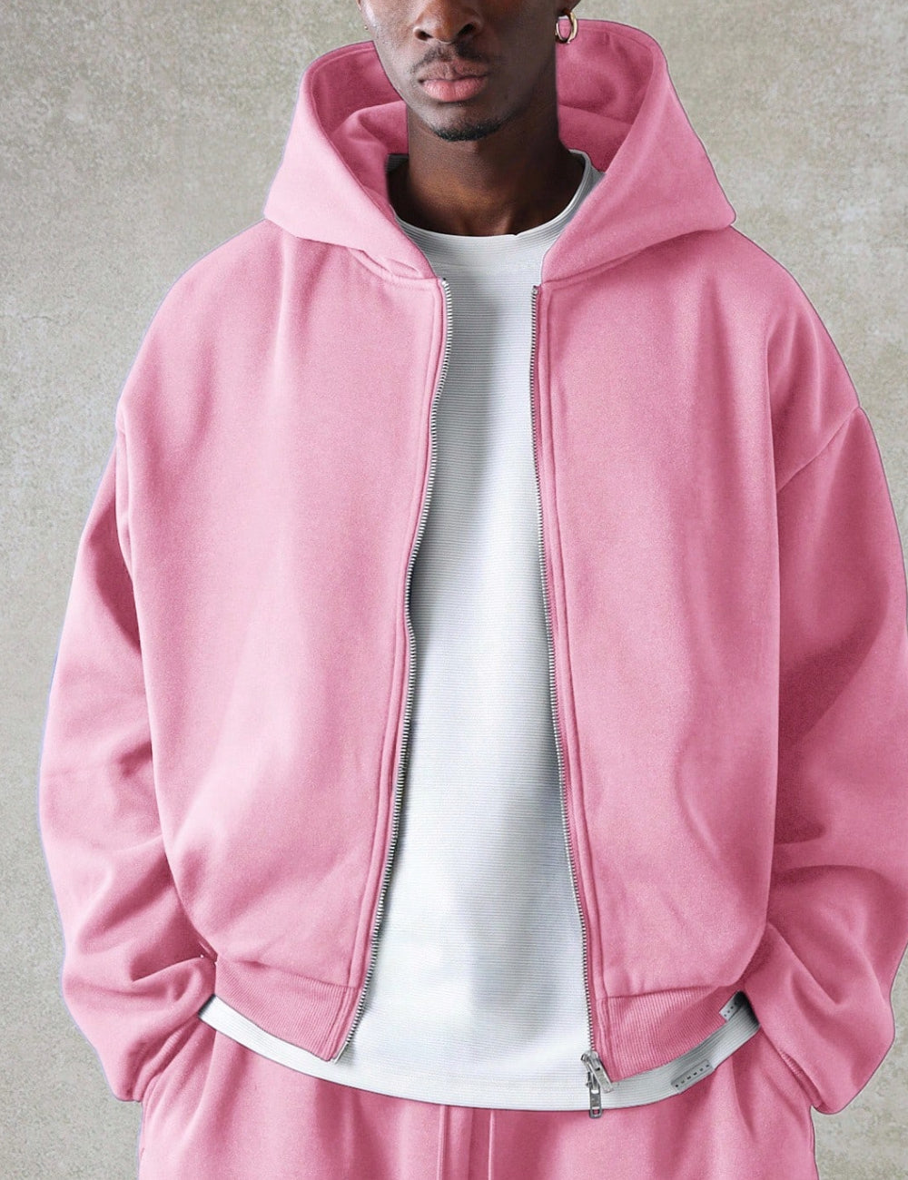 Hanorac Cu Fermoar Shein SUMWON, roz