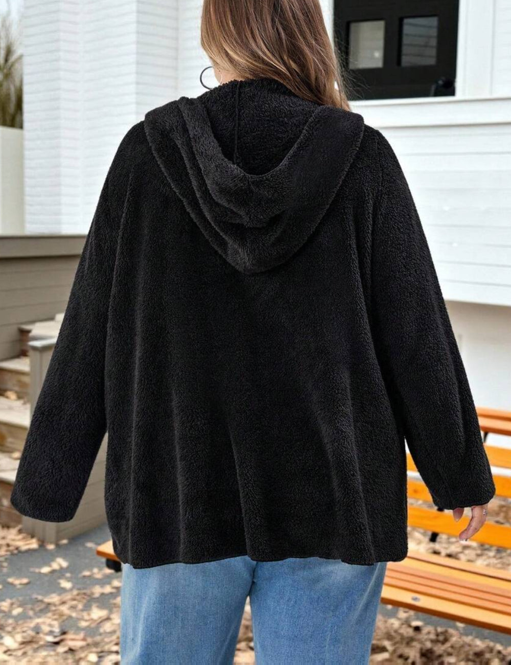 Hanorac Shein Curve+, negru
