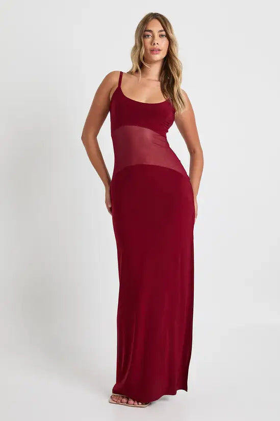 Rochie maxi BOOHOO, vișiniu