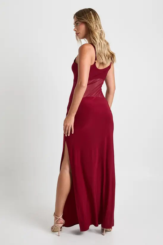 Rochie maxi BOOHOO, vișiniu