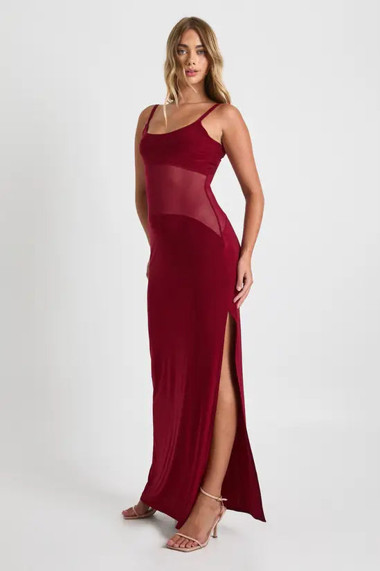 Rochie maxi BOOHOO, vișiniu