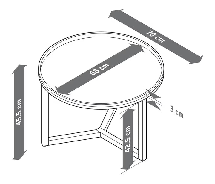 Masă de cafea rotundă TCHIBO, maro