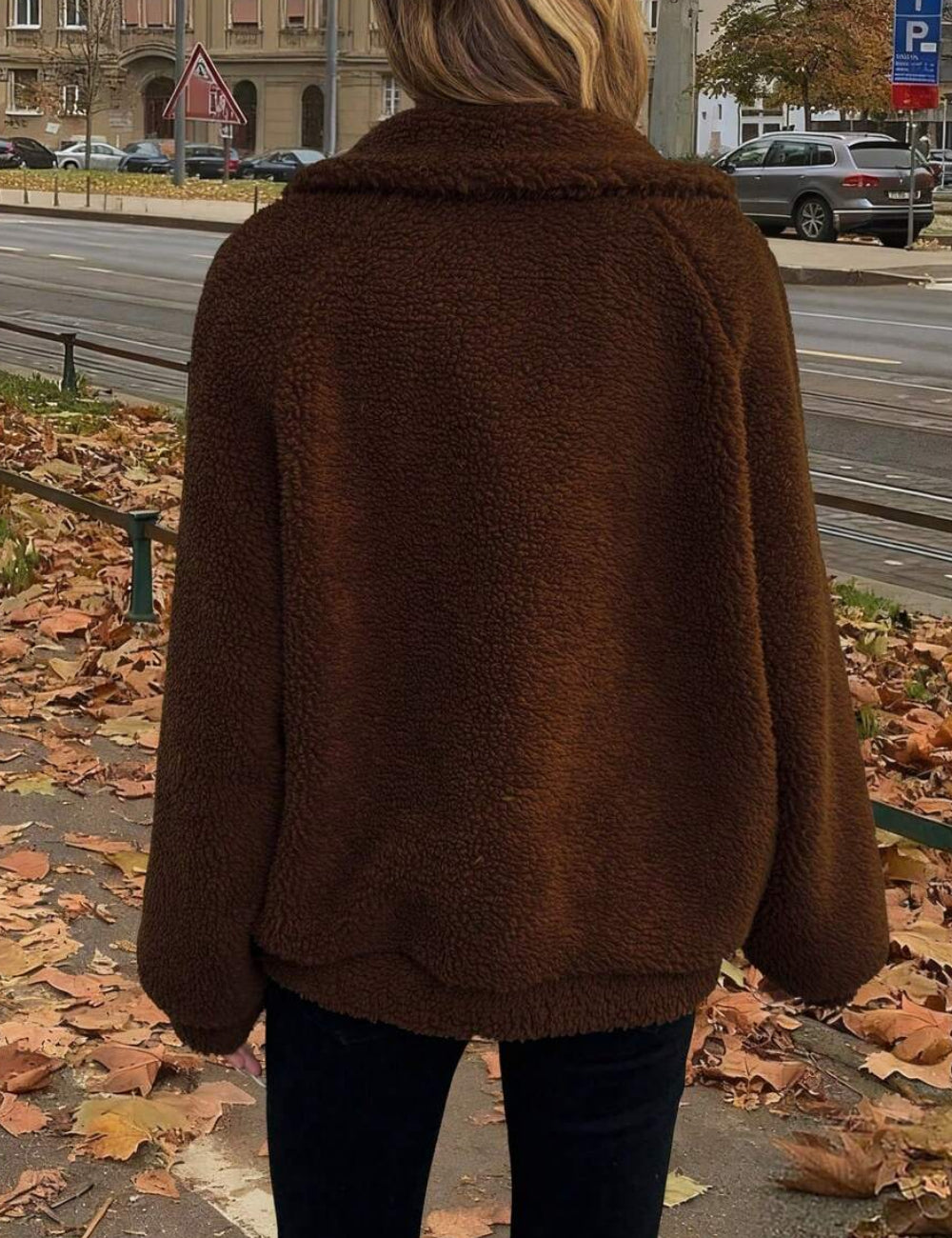 Jachetă de blană Shein, maro