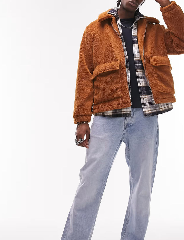 Jachetă de blană Topman, maro