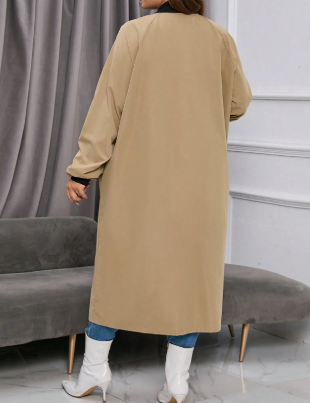 Shein Emery Rose Hosszú kabát, bézs
