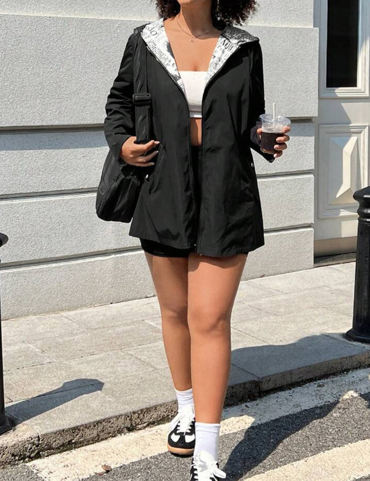 Jachetă Reversibilă Shein Curve+, mix culori