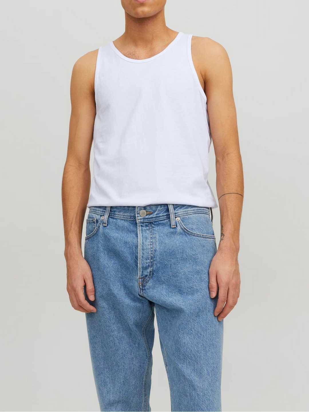 JACK&JONES ujjatlan felső, fehér