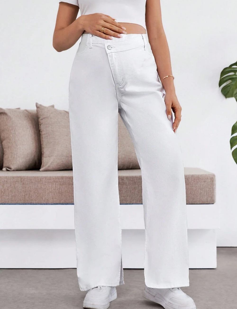 Jeans Shein, alb