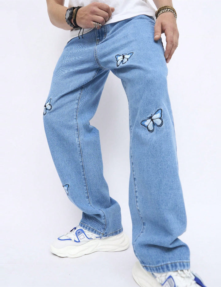 Jeans Shein MANFINITY, albastru