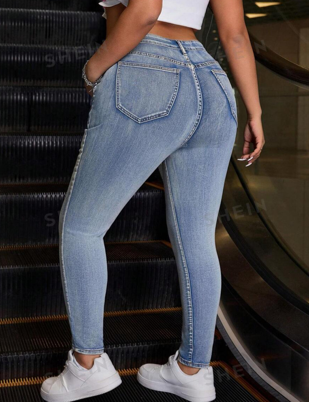 Jeans Shein Curve+, kék