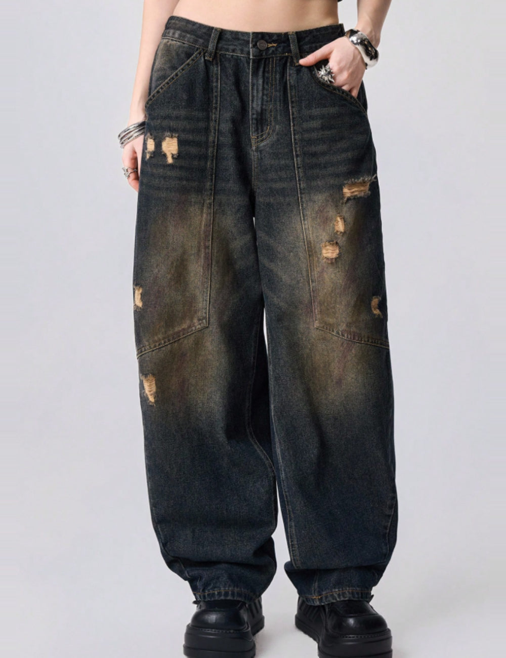 Jeans Shein Romwe, kék