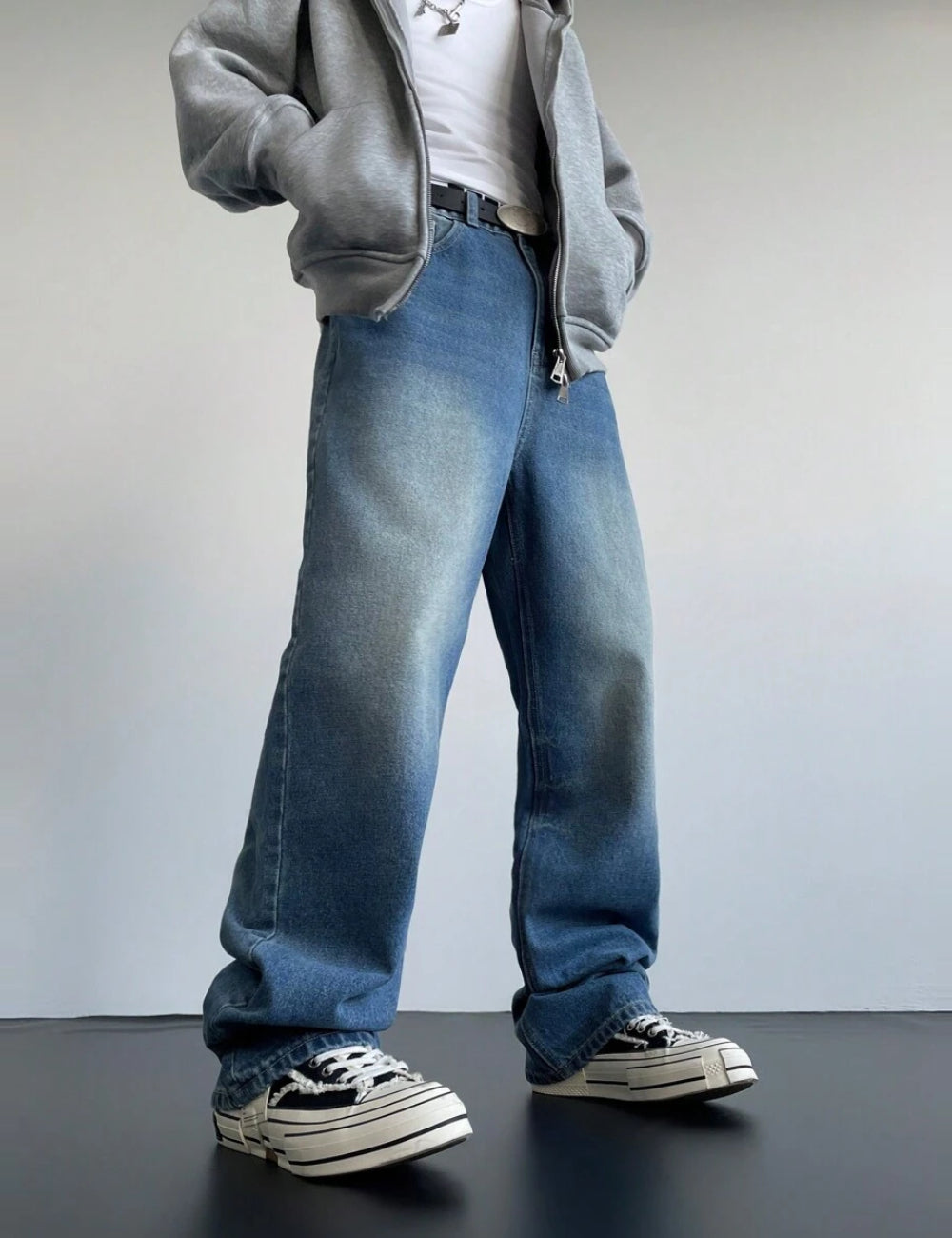 Jeans Shein MANFINITY, albastru