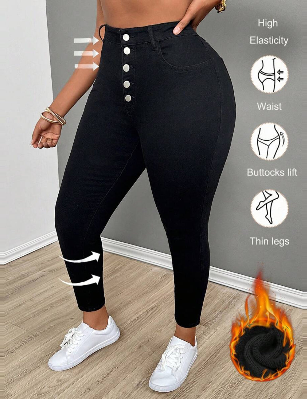 Jeans Shein, negru