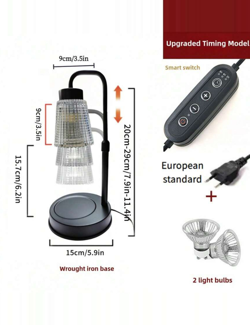 Încălzitor electric pentru lumânări Shein, negru