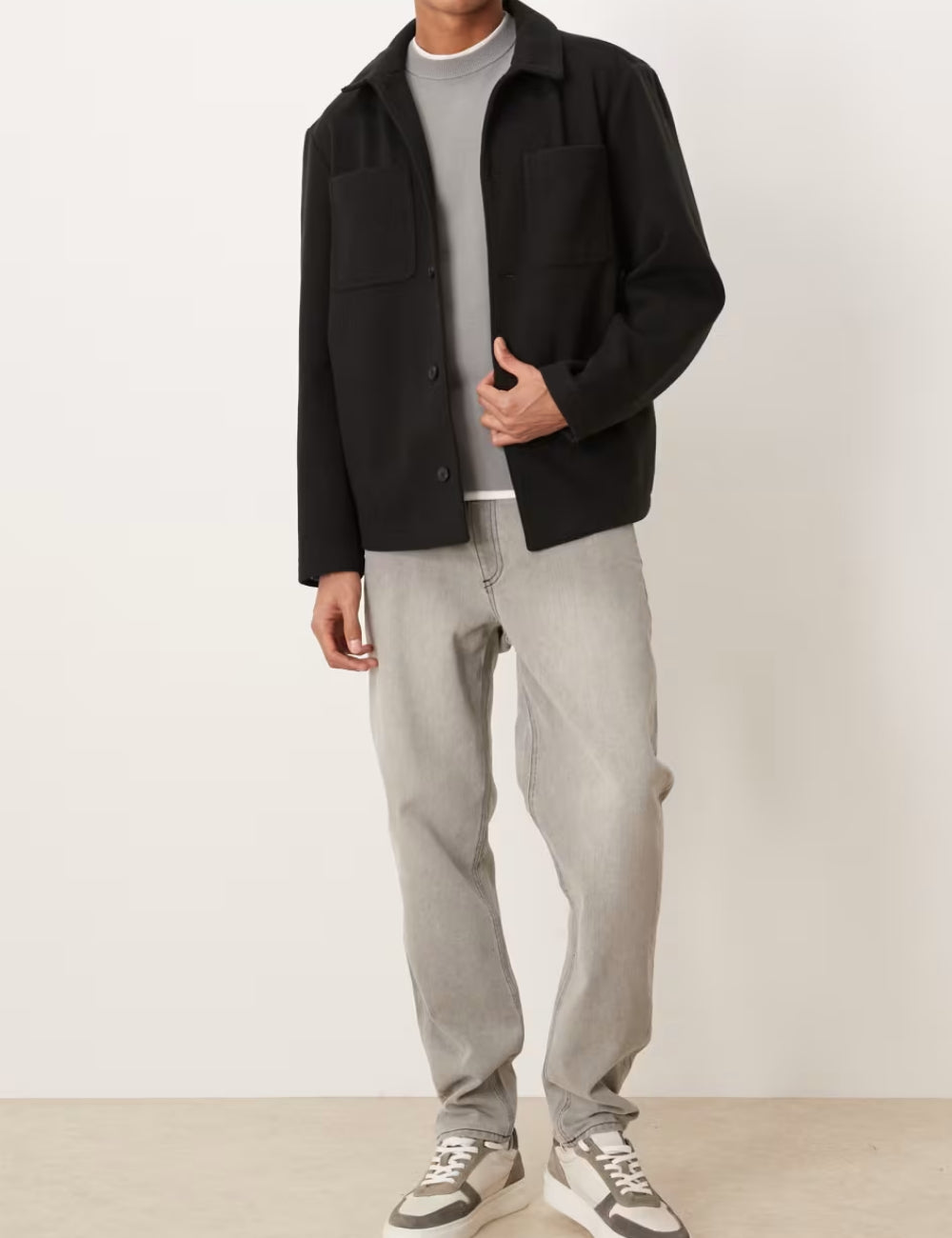 Palton scurt ASOS, negru