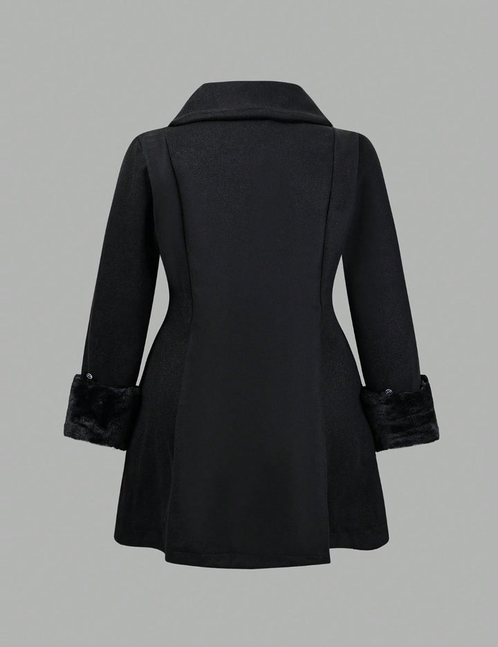 Shein Curve+ kabát, fekete