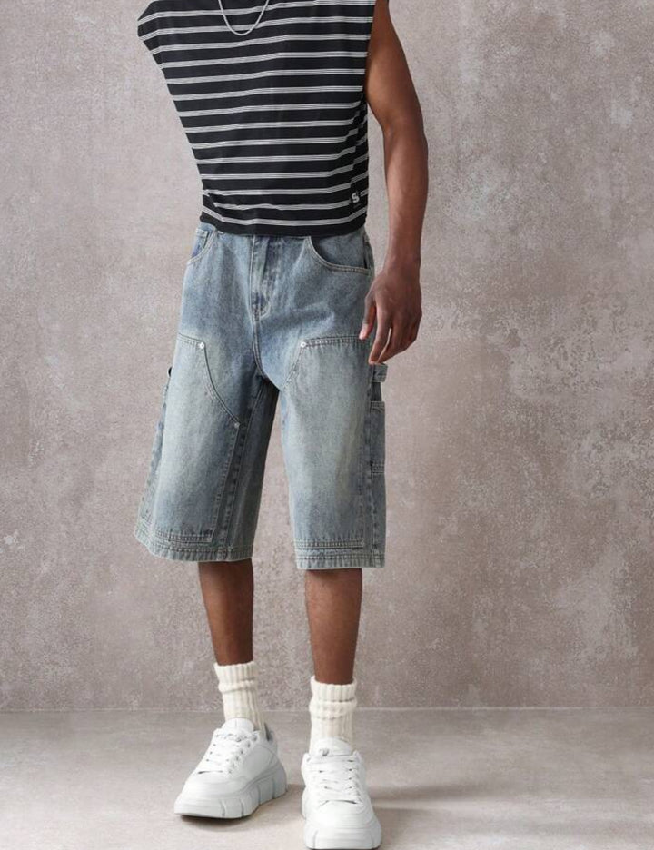 Pantaloni 3/4 Shein, albastru