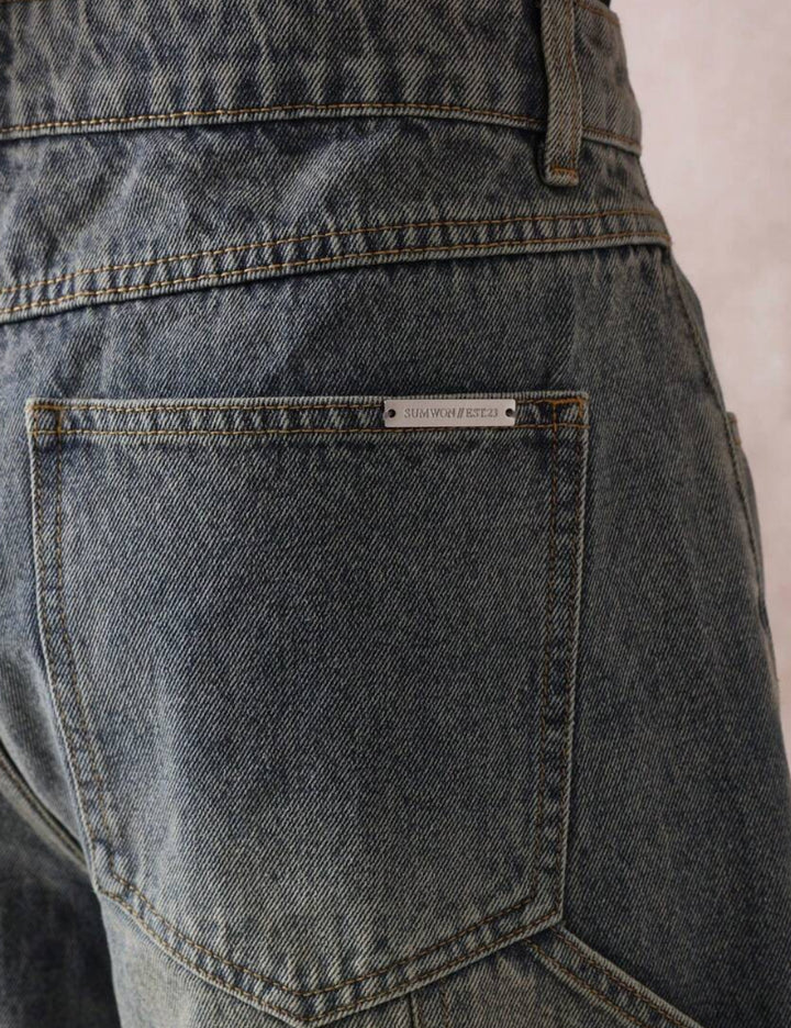 Pantaloni 3/4 Shein, albastru