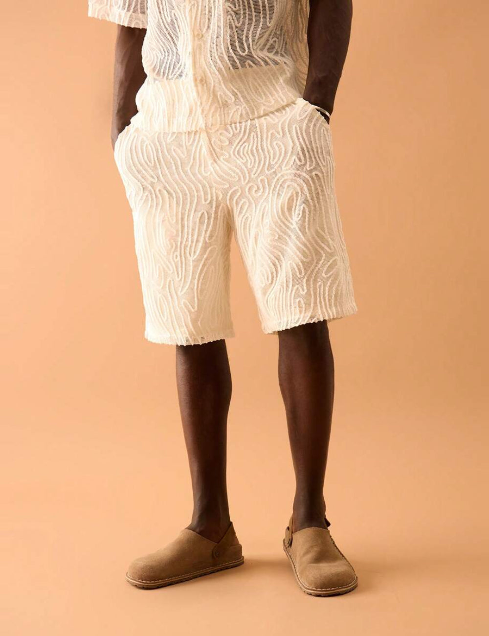 Pantaloni 3/4 Shein MUSERO, crem